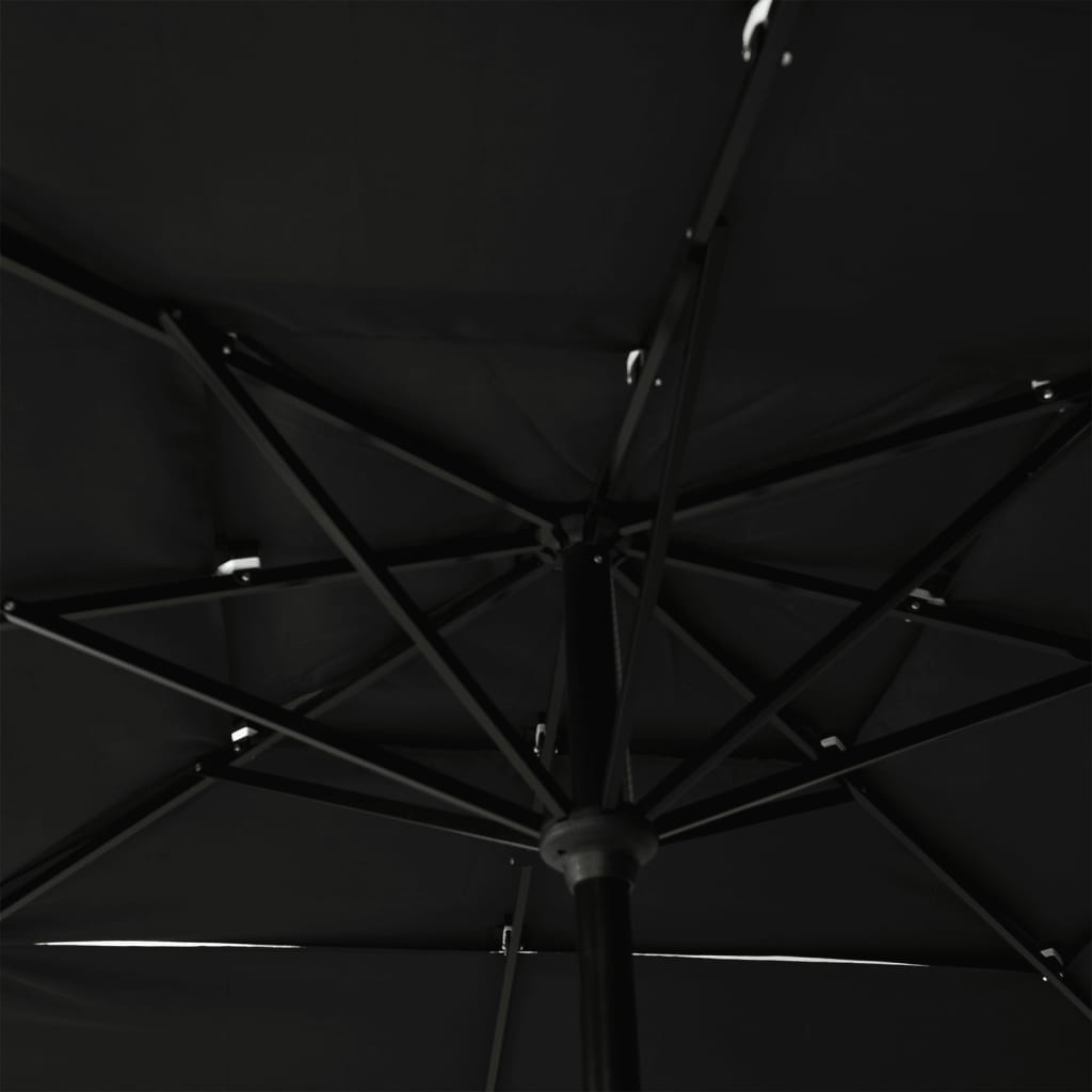 vidaXL 3-poziomowy parasol na aluminiowym słupku, czarny, 2,5x2,5 m