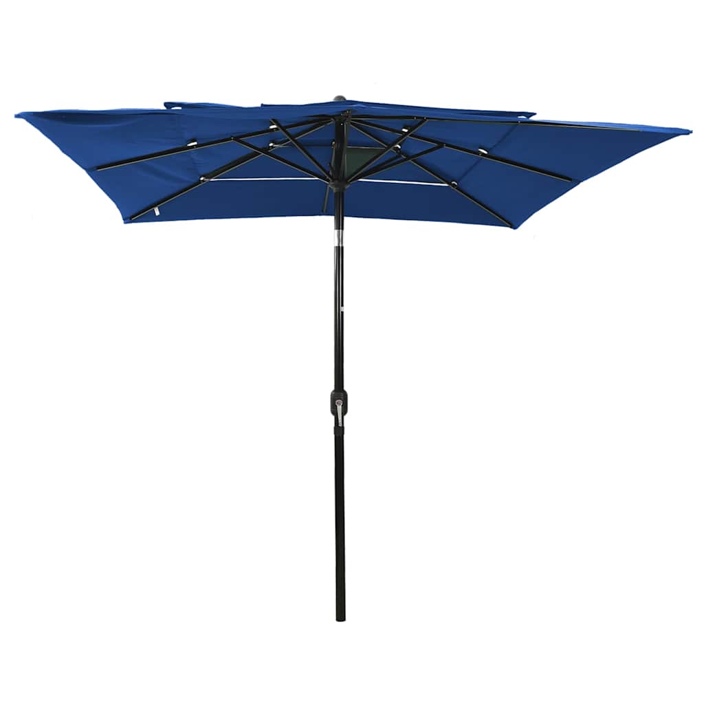 vidaXL 3-poziomowy parasol na aluminiowym słupku, niebieski, 2,5x2,5 m
