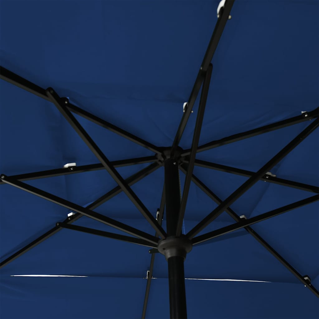vidaXL 3-poziomowy parasol na aluminiowym słupku, niebieski, 2,5x2,5 m