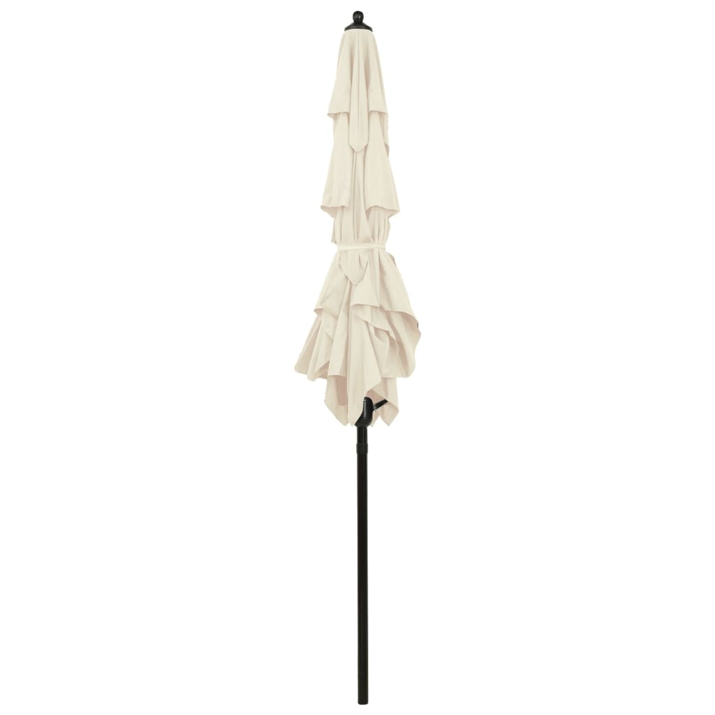 vidaXL 3-poziomowy parasol na aluminiowym słupku, piaskowy, 2x2 m