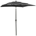 vidaXL 3-poziomowy parasol na aluminiowym słupku, antracytowy, 2x2 m