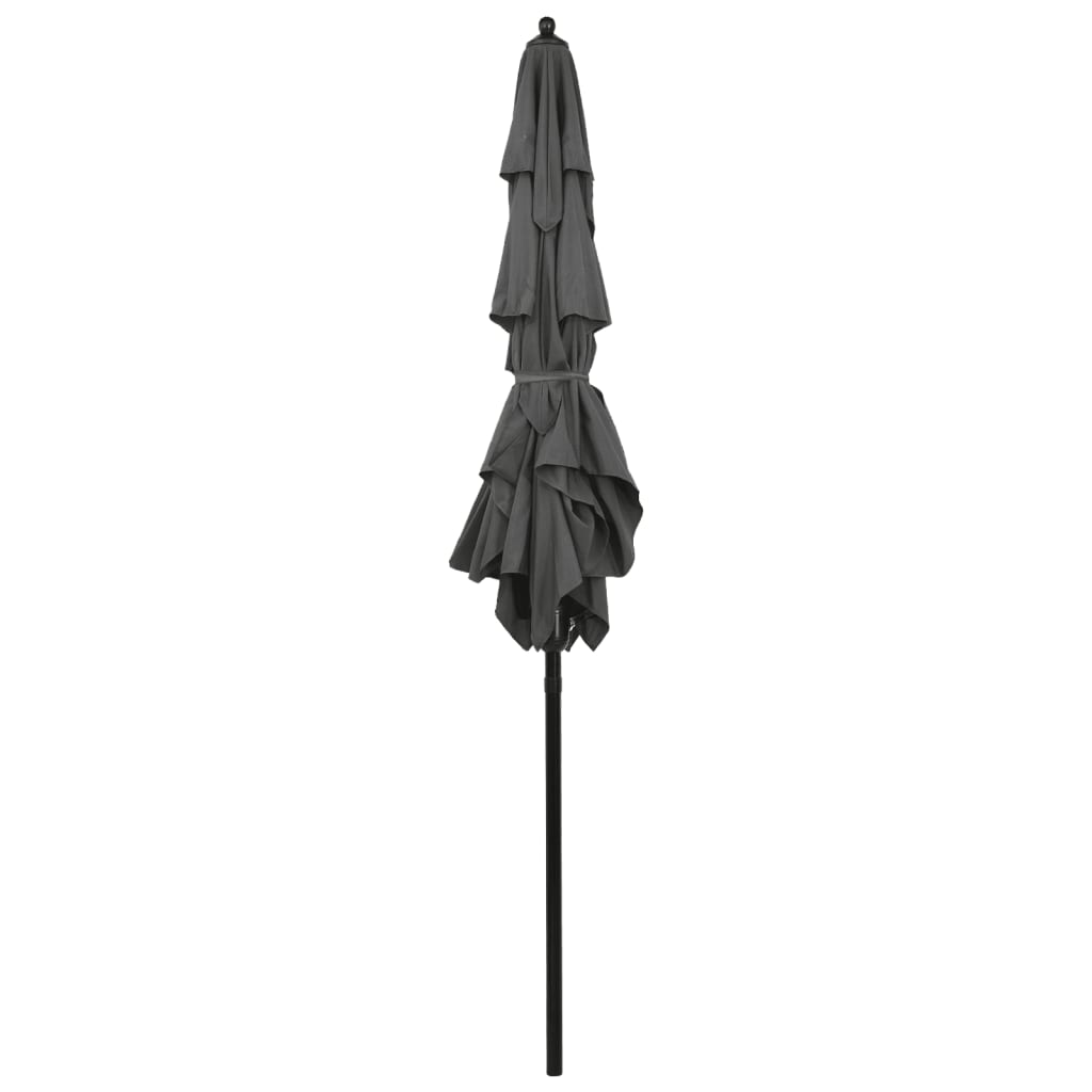 vidaXL 3-poziomowy parasol na aluminiowym słupku, antracytowy, 2x2 m