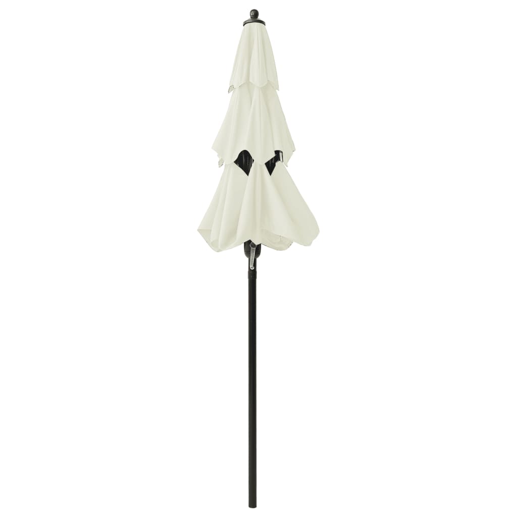 vidaXL 3-poziomowy parasol na aluminiowym słupku, piaskowy, 2 m