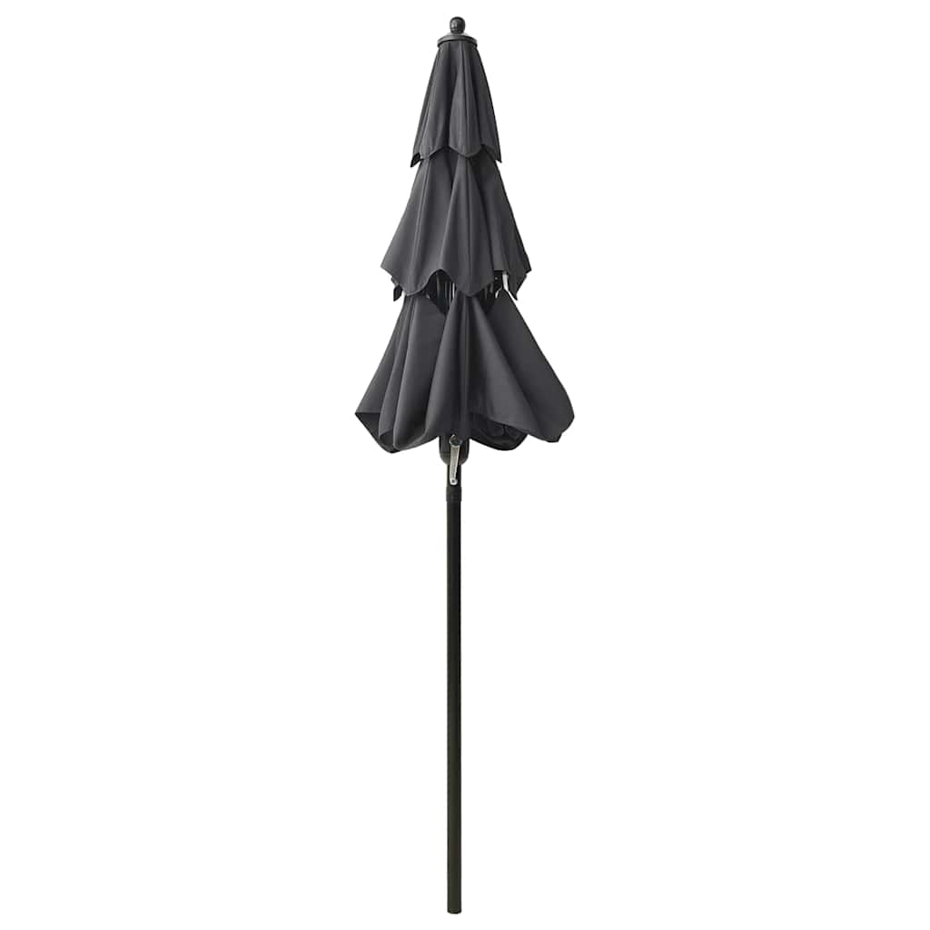 vidaXL 3-poziomowy parasol na aluminiowym słupku, antracytowy, 2 m