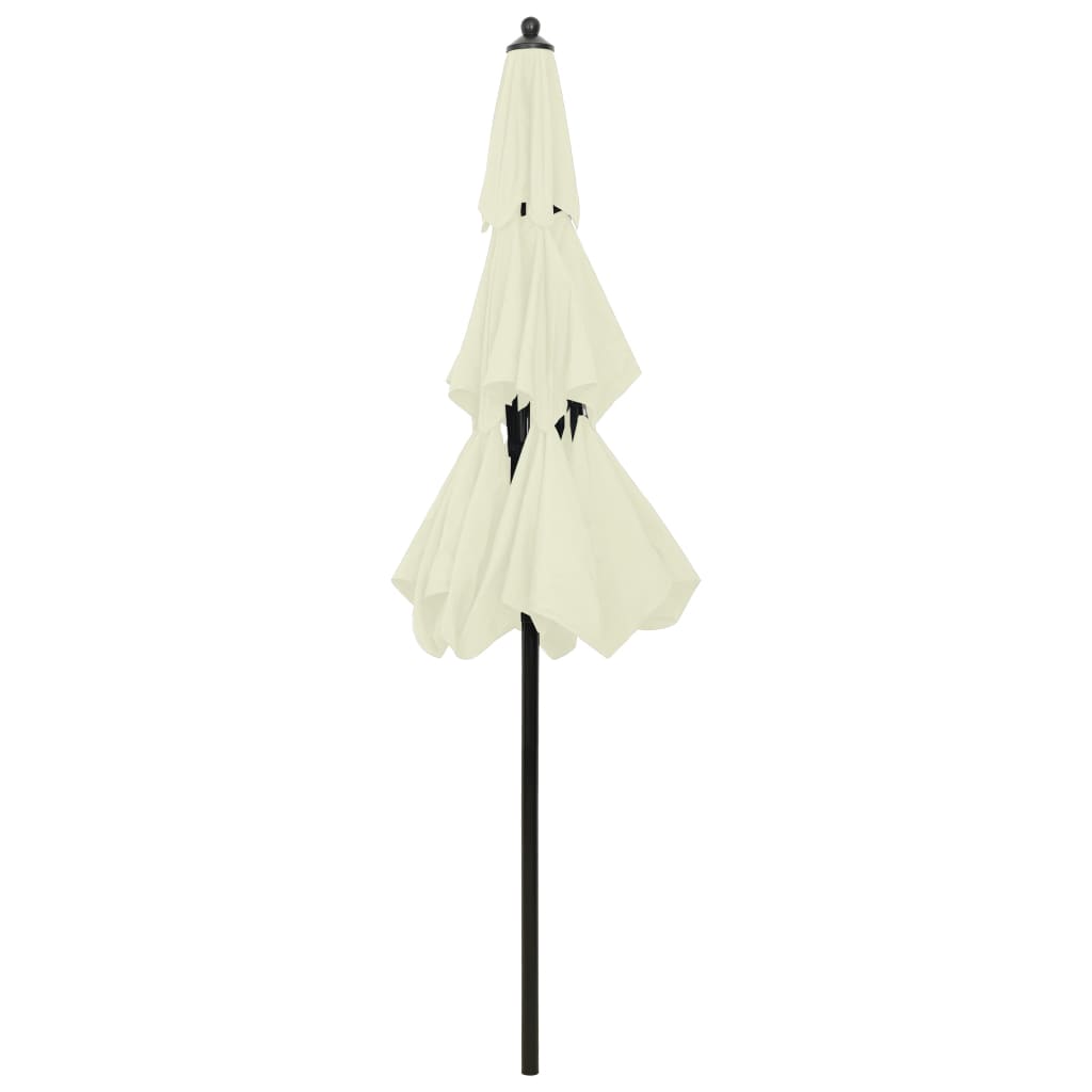 vidaXL 3-poziomowy parasol na aluminiowym słupku, piaskowy, 2,5 m