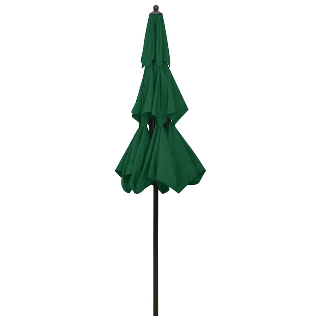 vidaXL 3-poziomowy parasol na aluminiowym słupku, zielony, 2,5 m
