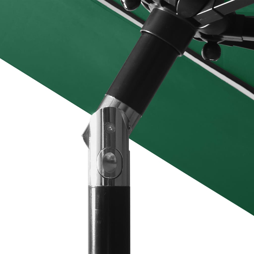 vidaXL 3-poziomowy parasol na aluminiowym słupku, zielony, 3 m