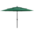 vidaXL 3-poziomowy parasol na aluminiowym słupku, zielony, 3,5 m