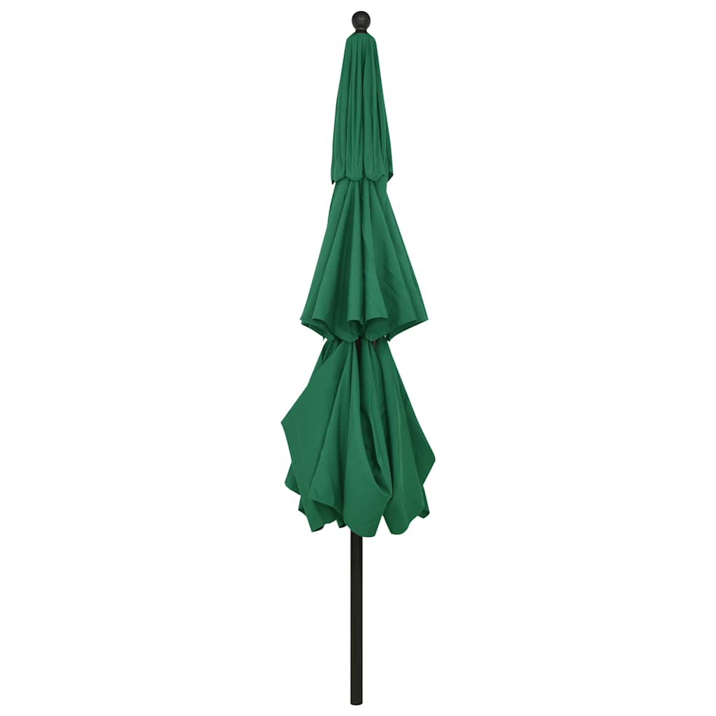 vidaXL 3-poziomowy parasol na aluminiowym słupku, zielony, 3,5 m