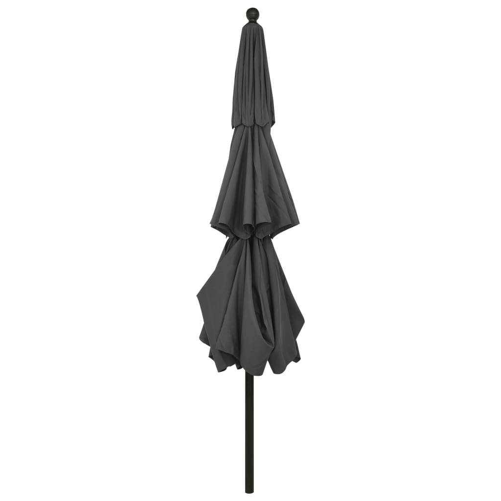 vidaXL 3-poziomowy parasol na aluminiowym słupku, antracytowy, 3,5 m