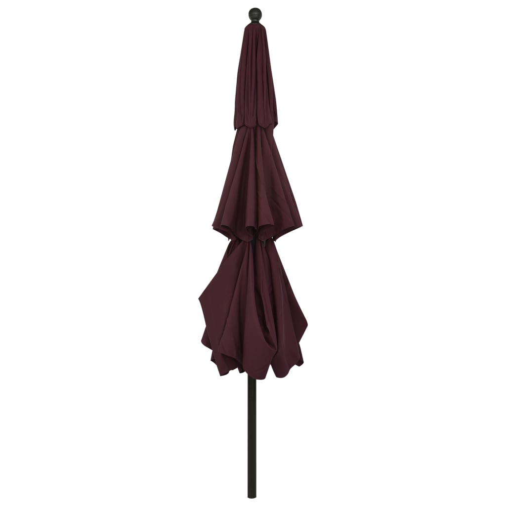 vidaXL 3-poziomowy parasol na aluminiowym słupku, bordowy, 3,5 m