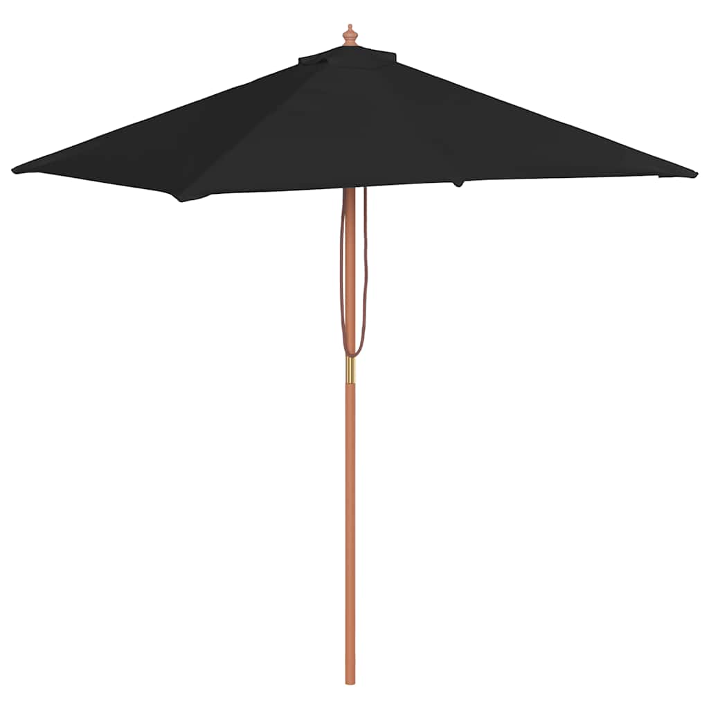 vidaXL Parasol ogrodowy na drewnianym słupku, czarny, 150x200 cm