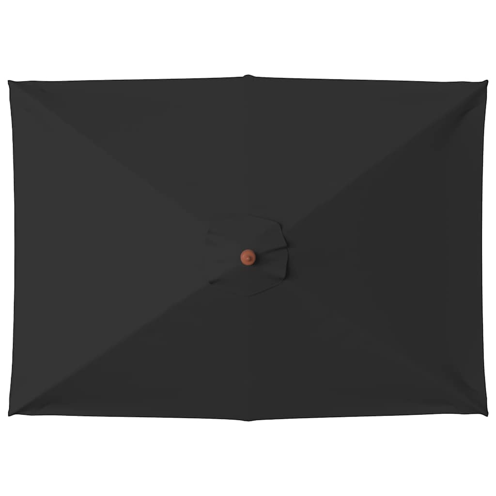 vidaXL Parasol ogrodowy na drewnianym słupku, czarny, 150x200 cm