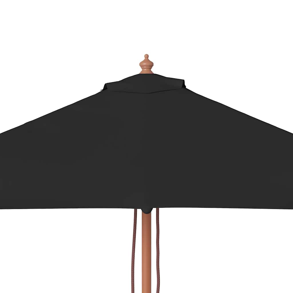 vidaXL Parasol ogrodowy na drewnianym słupku, czarny, 150x200 cm