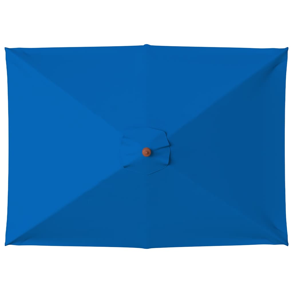 vidaXL Parasol ogrodowy na drewnianym słupku, niebieski, 150x200 cm