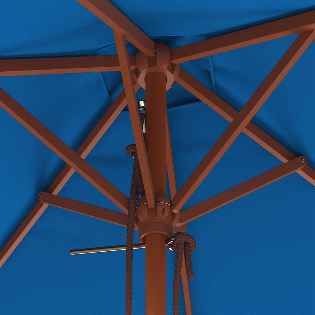 vidaXL Parasol ogrodowy na drewnianym słupku, niebieski, 150x200 cm