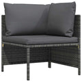 vidaXL Narożna sofa modułowa z poduszką, szara, polirattan