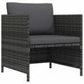 vidaXL Sofa ogrodowa z poduszkami, szara, polirattanowa