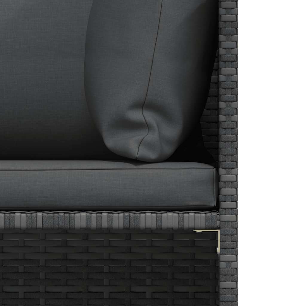 vidaXL 2-osobowa sofa ogrodowa z poduszkami, polirattan, szara