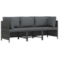 vidaXL 3-osobowa sofa ogrodowa z poduszkami, szara, polirattanowa