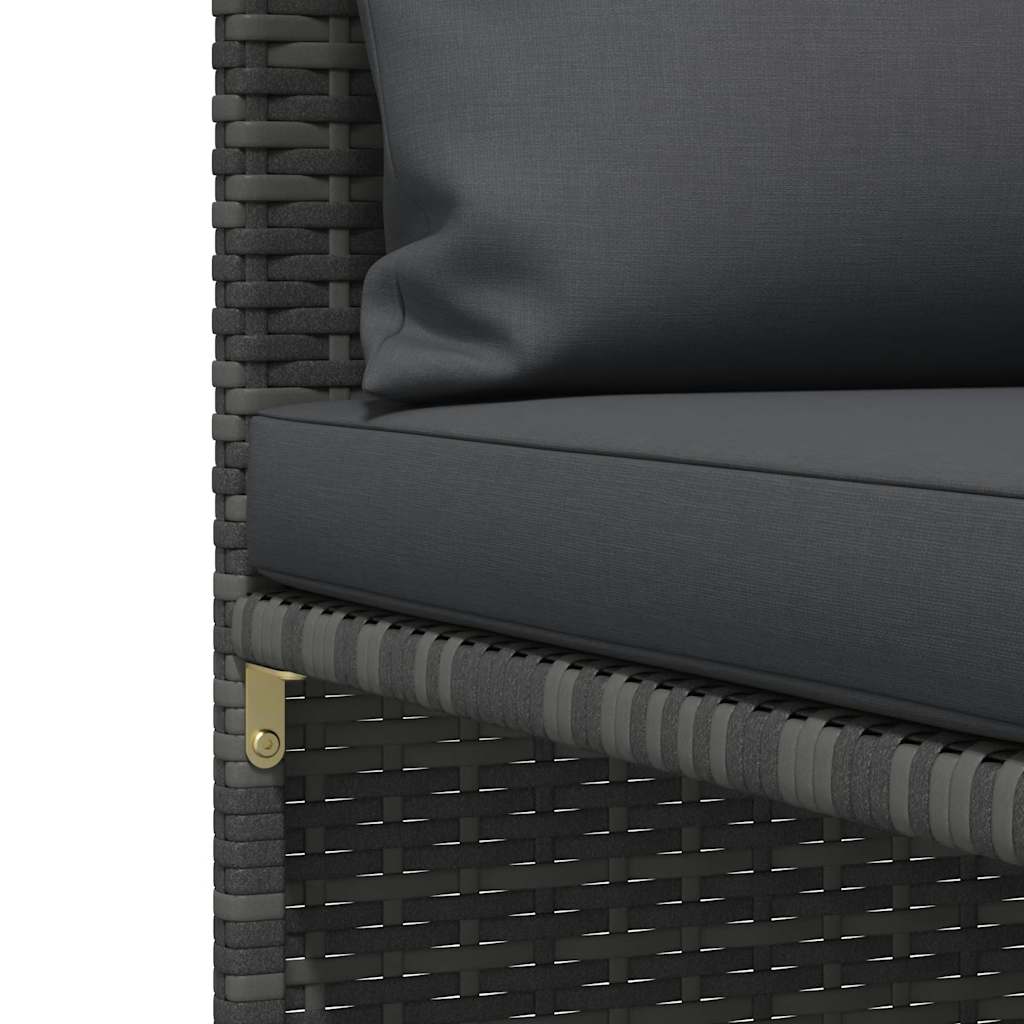 vidaXL 3-osobowa sofa ogrodowa z poduszkami, szara, polirattanowa