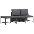 vidaXL 3-częściowa sofa do ogrodu, z poduszkami, szara, polirattanowa