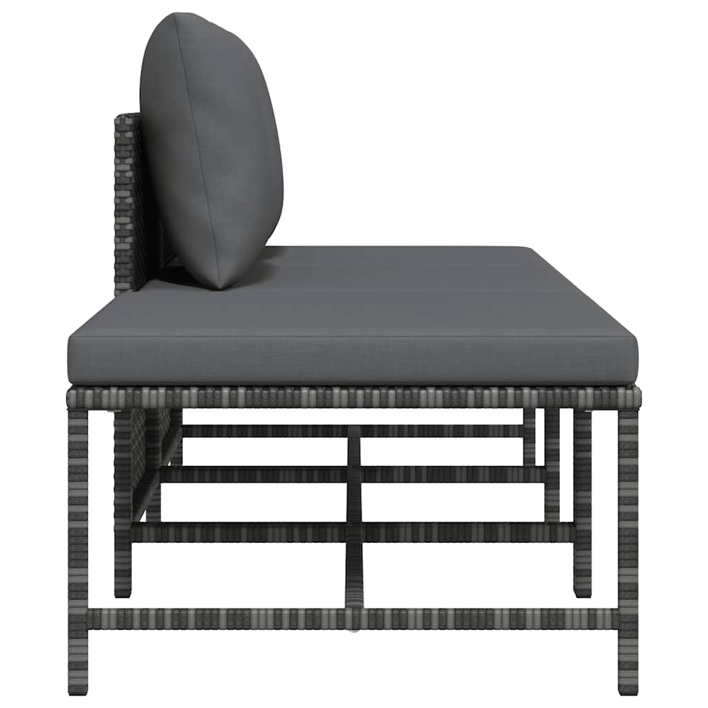 vidaXL 3-częściowa sofa do ogrodu, z poduszkami, szara, polirattanowa
