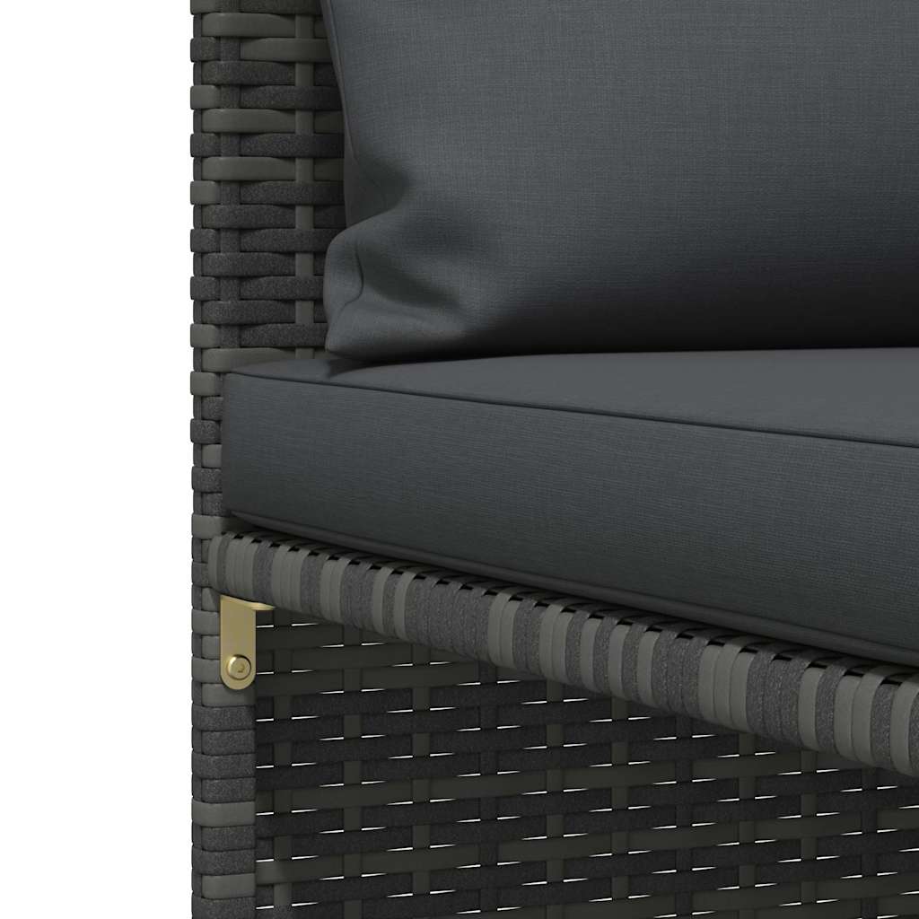 vidaXL 3-częściowa sofa do ogrodu, z poduszkami, szara, polirattanowa