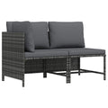 vidaXL 2-częściowa sofa ogrodowa z poduszkami, szara, polirattan