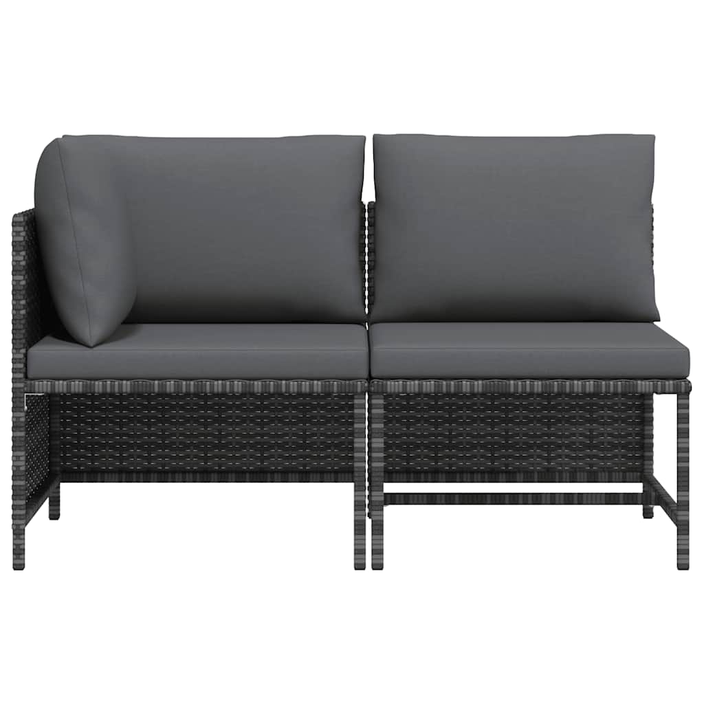 vidaXL 2-częściowa sofa ogrodowa z poduszkami, szara, polirattan