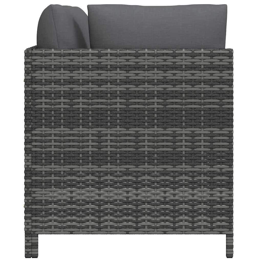 vidaXL 2-częściowa sofa ogrodowa z poduszkami, szara, polirattan