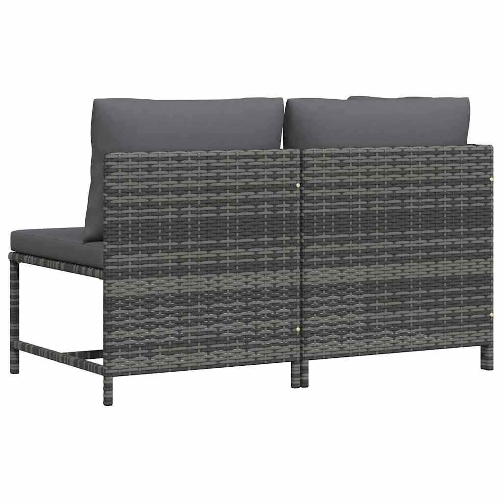 vidaXL 2-częściowa sofa ogrodowa z poduszkami, szara, polirattan
