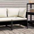 vidaXL Narożna sofa modułowa z poduszką, polirattan, czarna