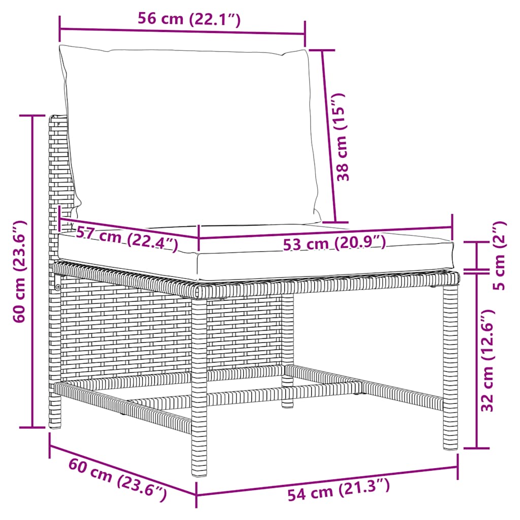 vidaXL 4-osobowa sofa ogrodowa z poduszkami, polirattan, czarna