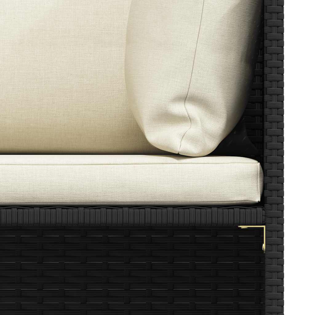 vidaXL 4-częściowa sofa ogrodowa, poduszki, rattan PE, czarna