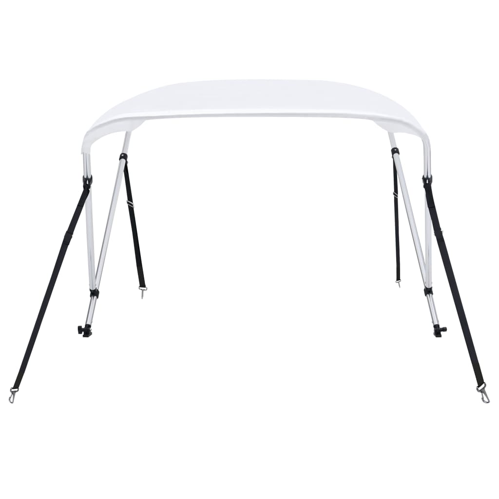 vidaXL Daszek bimini do łodzi, 2 pałąki, biały, 150x120x110 cm