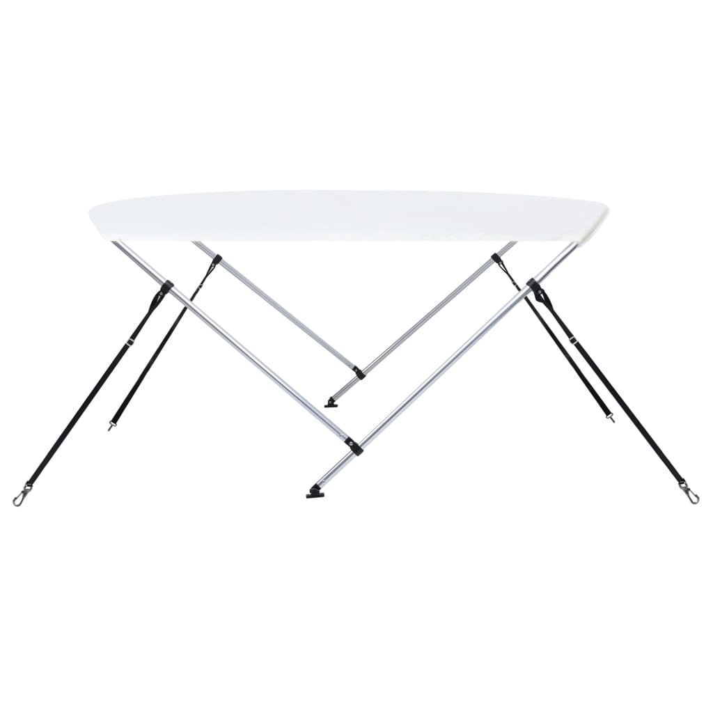 vidaXL Daszek bimini do łodzi, 2 pałąki, biały, 150x120x110 cm