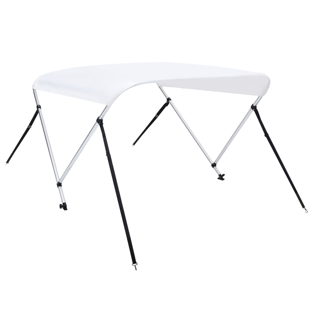 vidaXL Daszek bimini do łodzi, 2 pałąki, biały, 150x120x110 cm