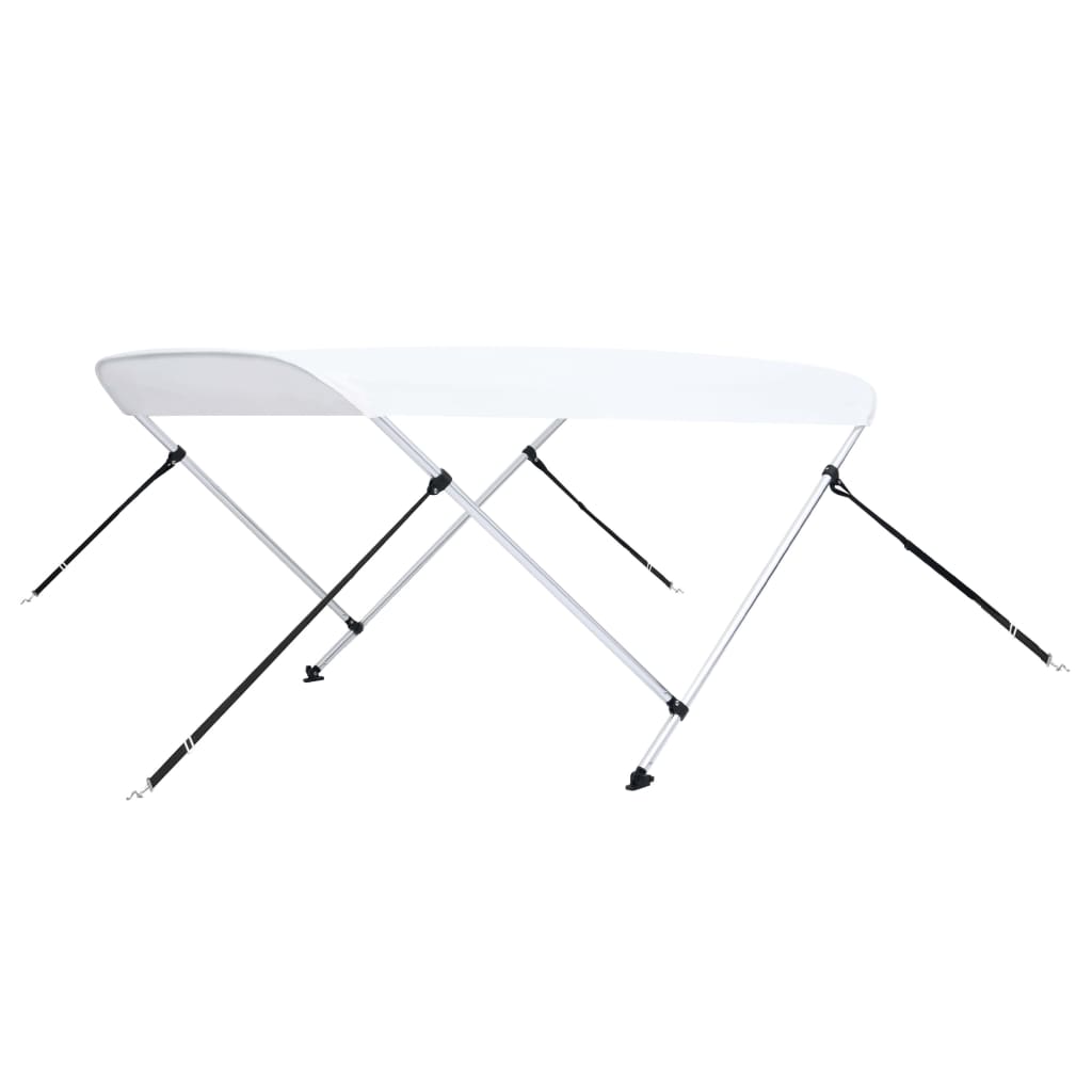 vidaXL Daszek bimini do łodzi, 2 pałąki, biały, 180x130x110 cm