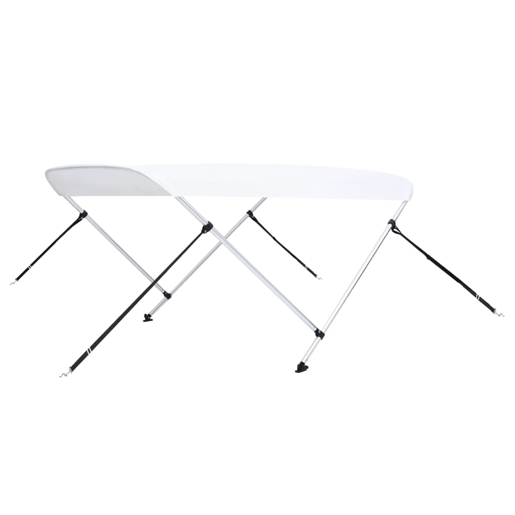 vidaXL Daszek bimini do łodzi, 2 pałąki, biały, 180x150x110 cm