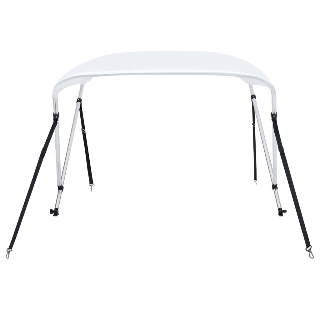 vidaXL Daszek bimini do łodzi, 2 pałąki, biały, 180x150x110 cm