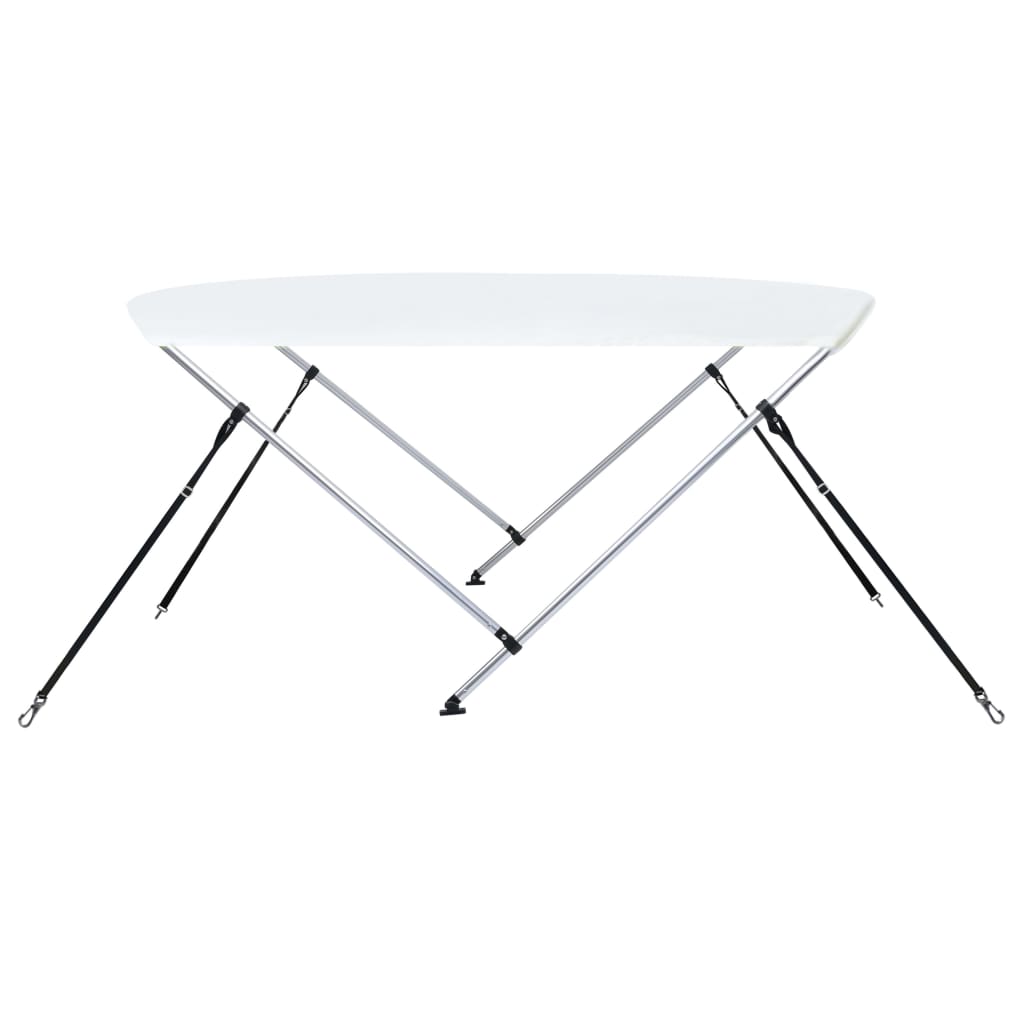 vidaXL Daszek bimini do łodzi, 2 pałąki, biały, 180x150x110 cm
