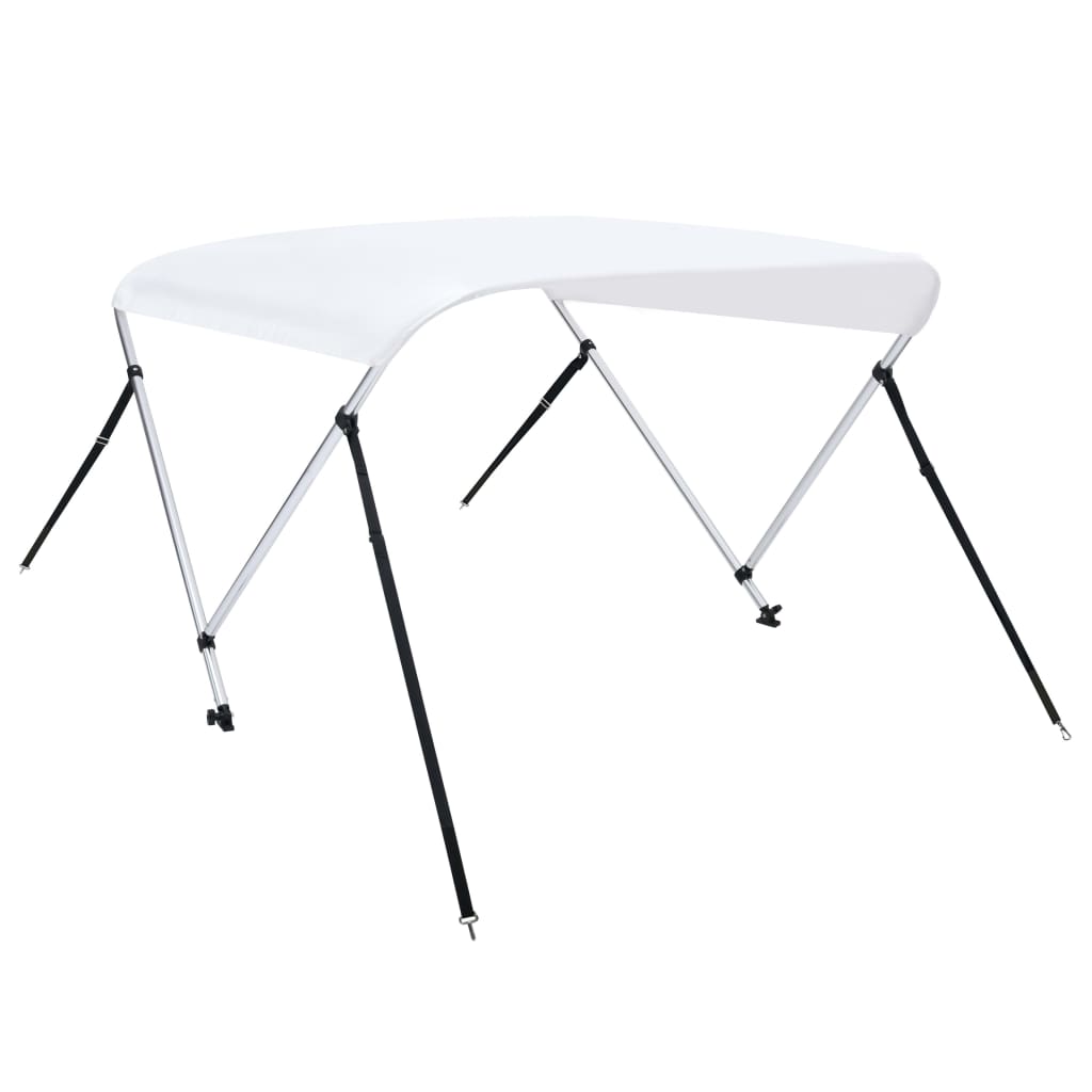 vidaXL Daszek bimini do łodzi, 2 pałąki, biały, 180x150x110 cm