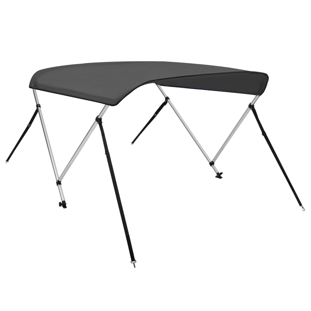 vidaXL Bimini, daszek do łodzi, 2 pałąki, antracytowy, 180x130x110 cm