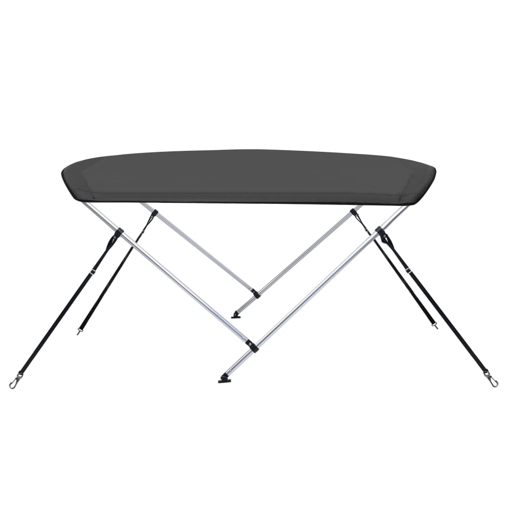 vidaXL Bimini, daszek do łodzi, 2 pałąki, antracytowy, 180x130x110 cm