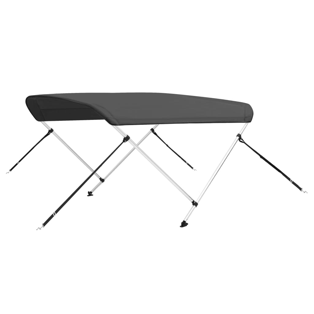 vidaXL Bimini, daszek do łodzi z 2 pałąkami, antracyt, 180x150x110 cm