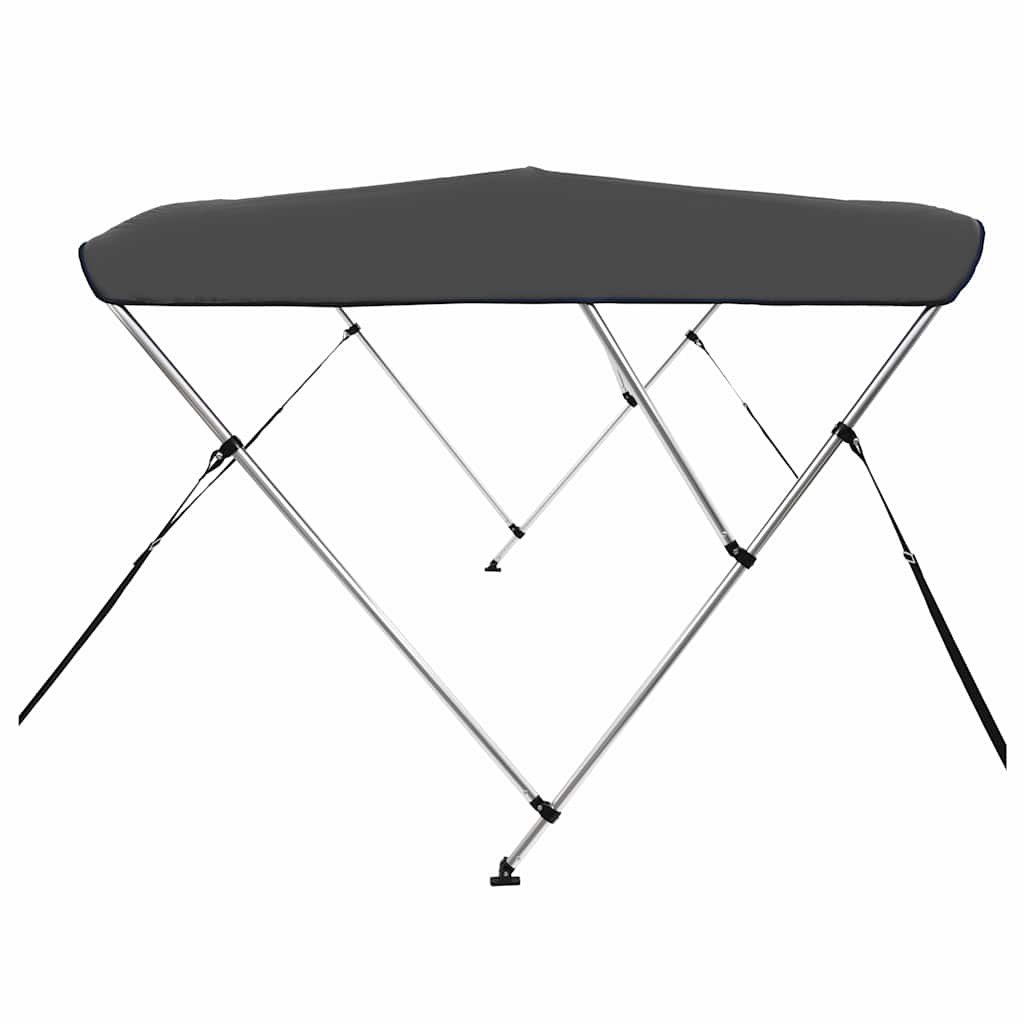 vidaXL Daszek bimini do łodzi, 3 pałąki, antracytowy, 183x140x137 cm