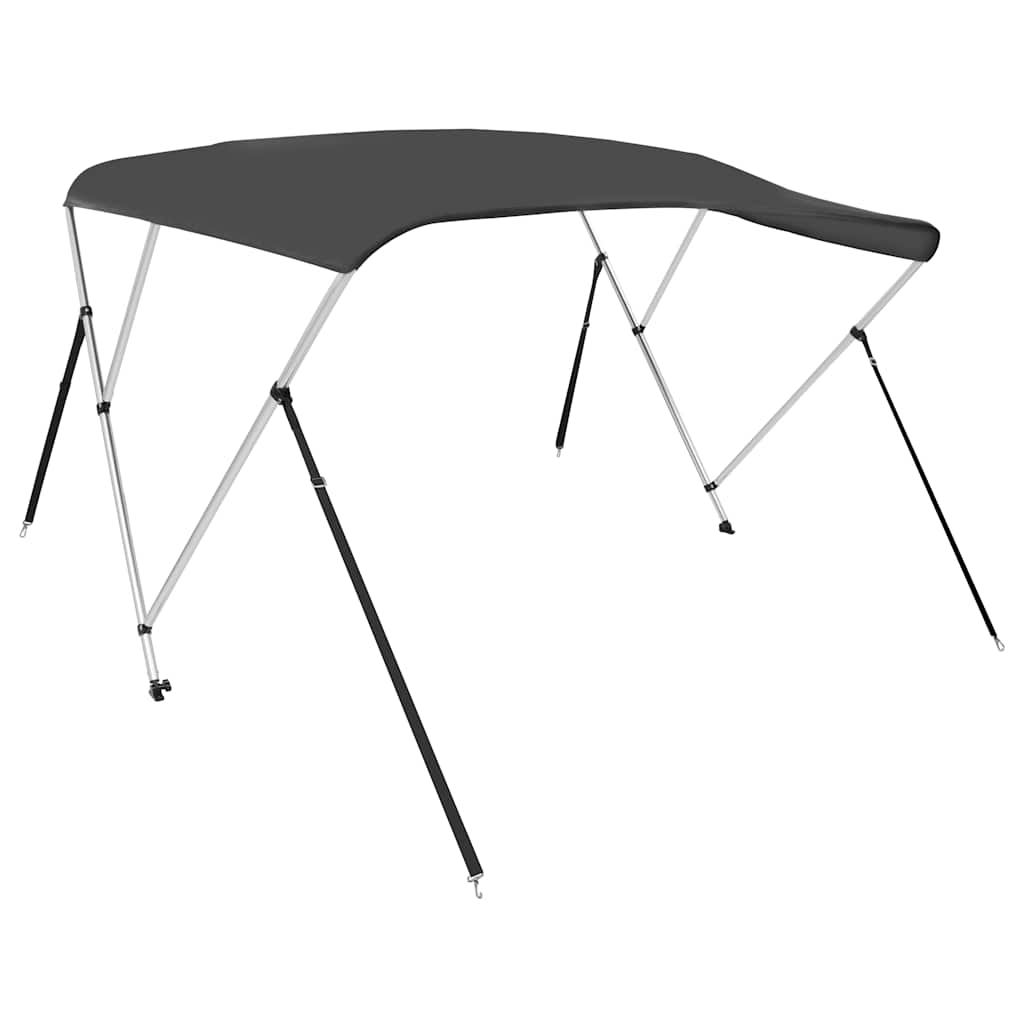 vidaXL Daszek bimini do łodzi, 3 pałąki, antracytowy, 183x140x137 cm