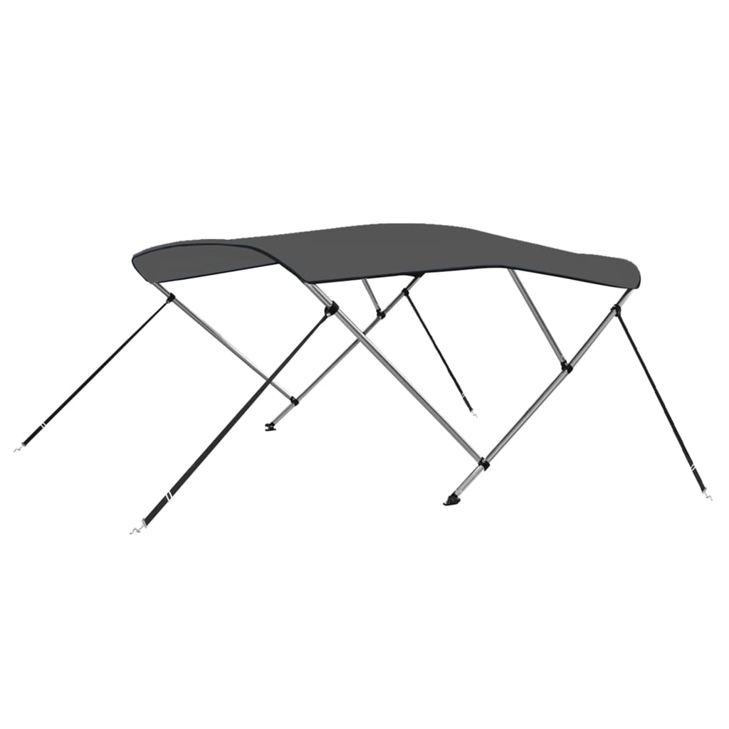 vidaXL Daszek bimini do łodzi, 3 pałąki, antracytowy, 183x180x137 cm