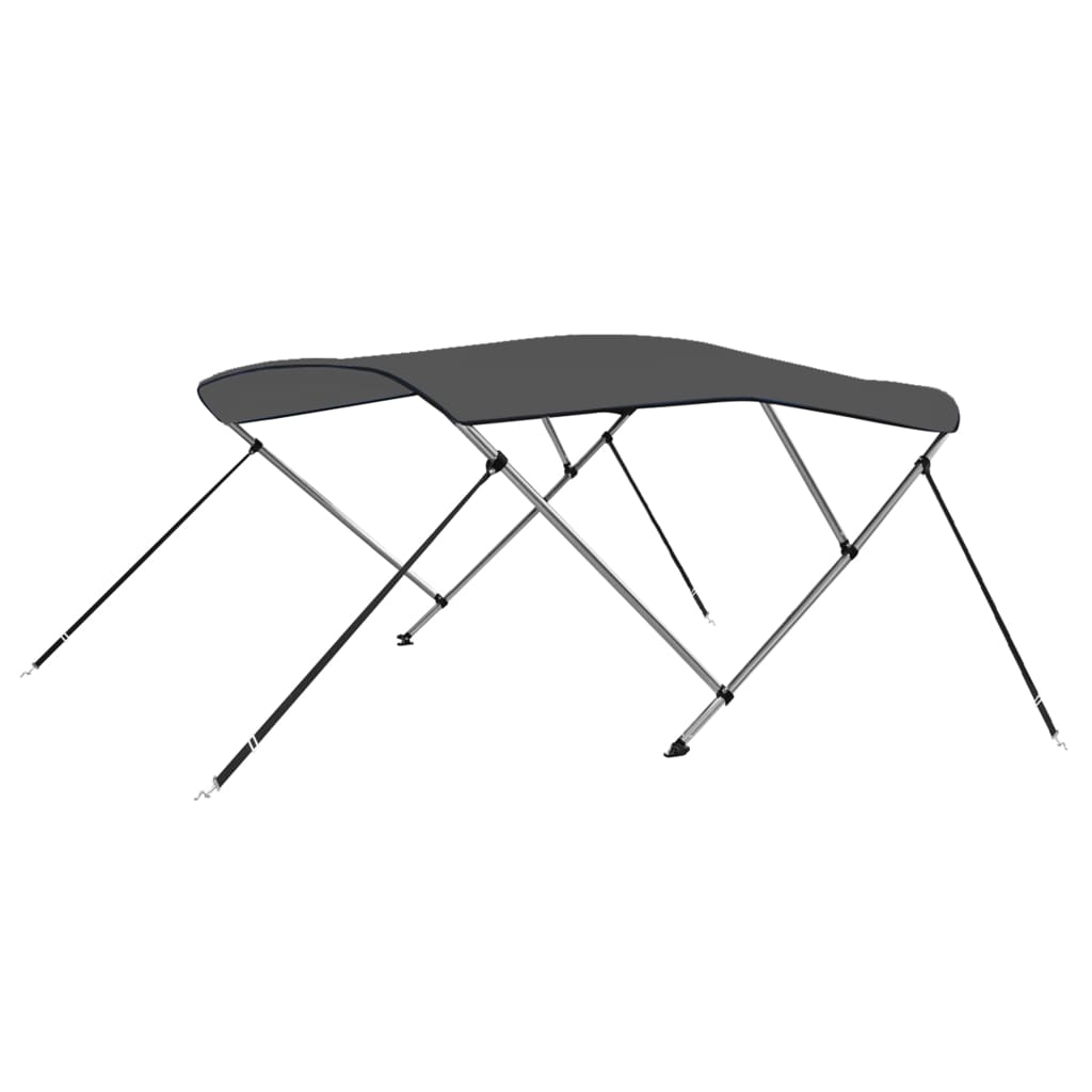 vidaXL Daszek bimini do łodzi, 3 pałąki, antracytowy, 183x196x137 cm